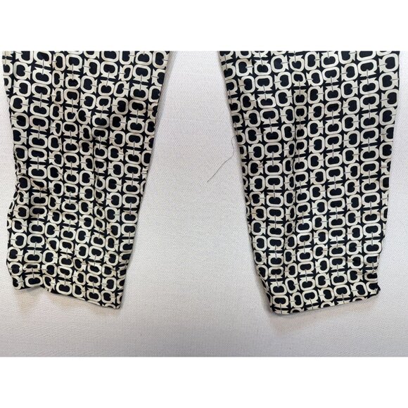 Vintage Vision Apparel Straight Satin Pants Womens Size 8 Tan Black Geometric - Picture 12 of 12